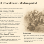 "Gorkha-Kalin Yudh painting showing Gorkha and British soldiers fighting during the modern period of Uttarakhand history."