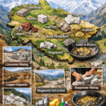 Mineral map of Uttarakhand showing major mineral belts