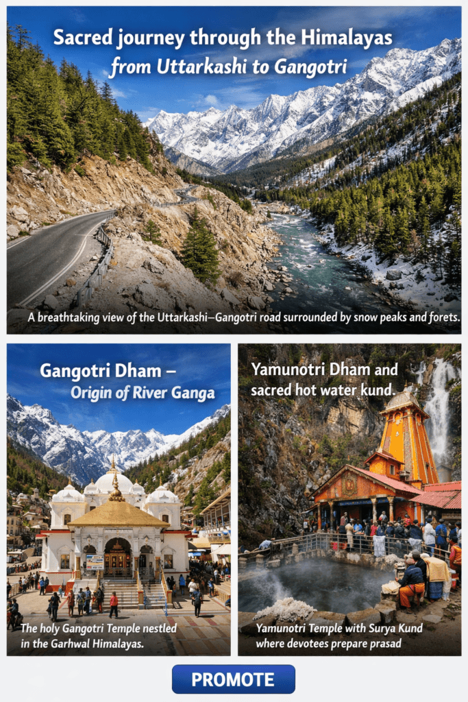 Uttarkashi to Gangotri scenic mountain route