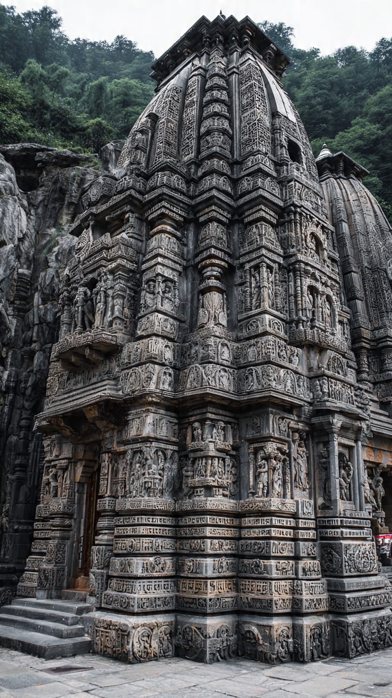 Ancient temple sculptures and idol art of Uttarakhand depicting Shiva, Vishnu and Durga