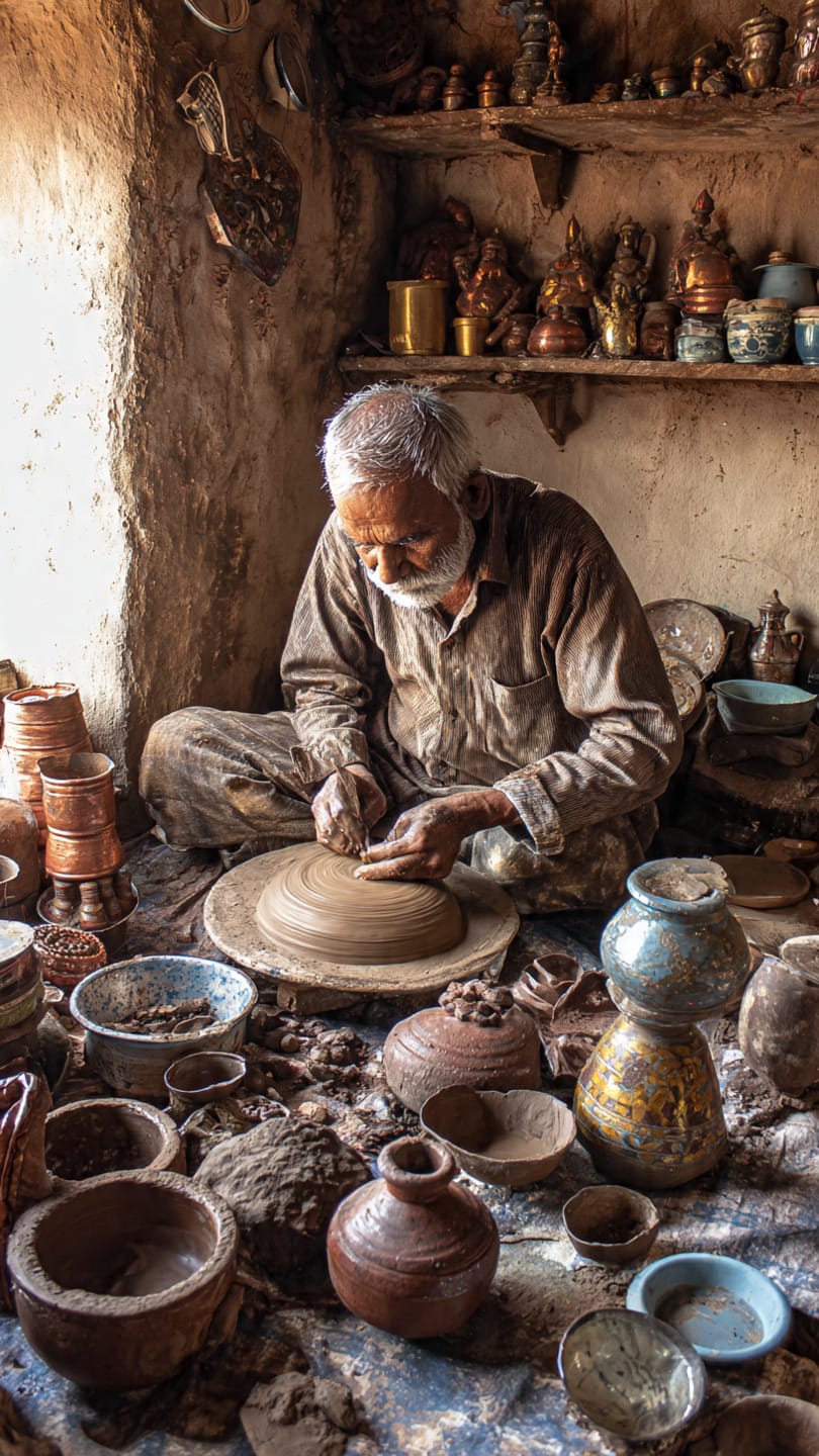 Clay pottery and metal handicrafts of Uttarakhand including copper and brass utensils