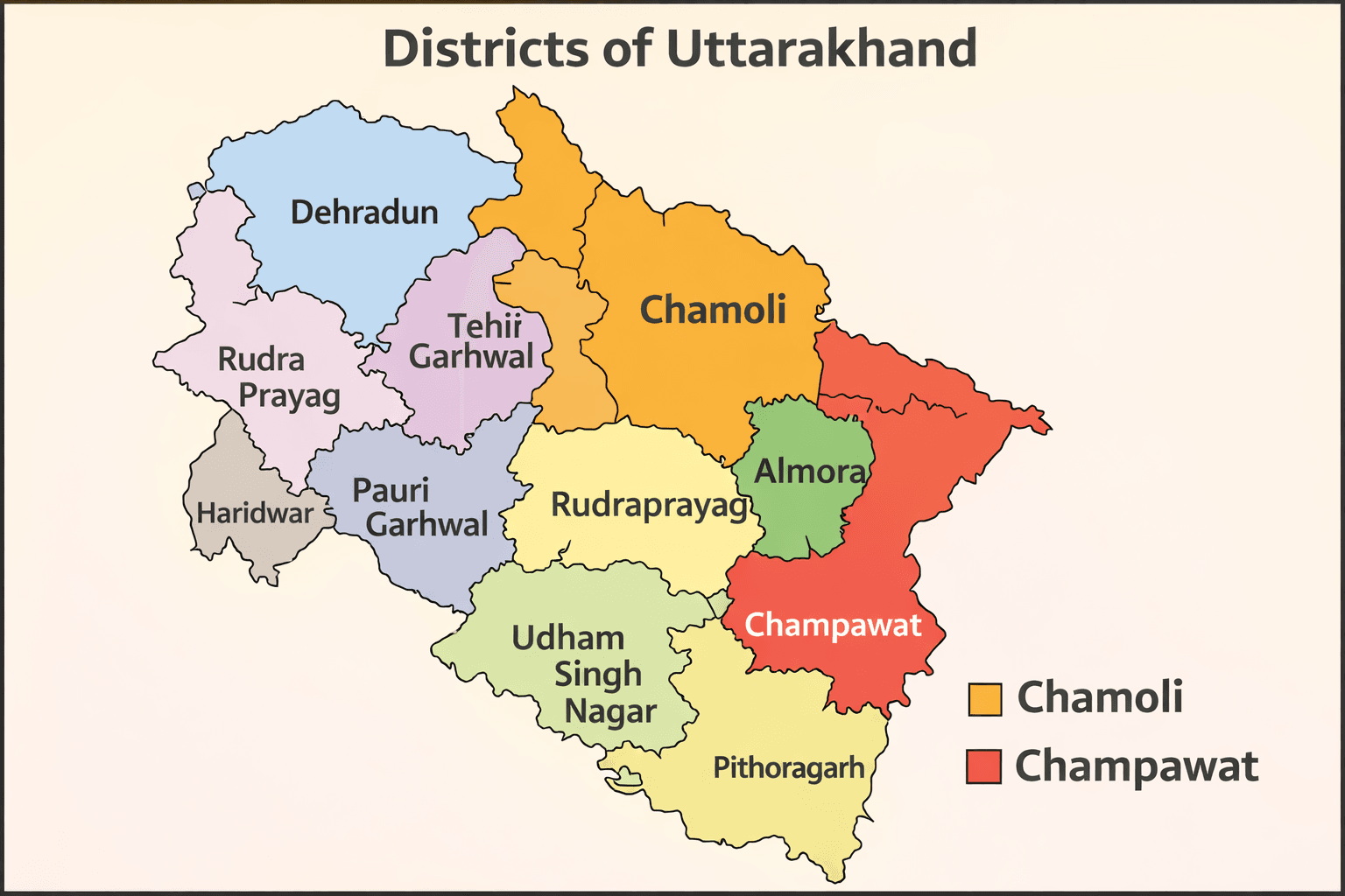 Largest and smallest districts of Uttarakhand