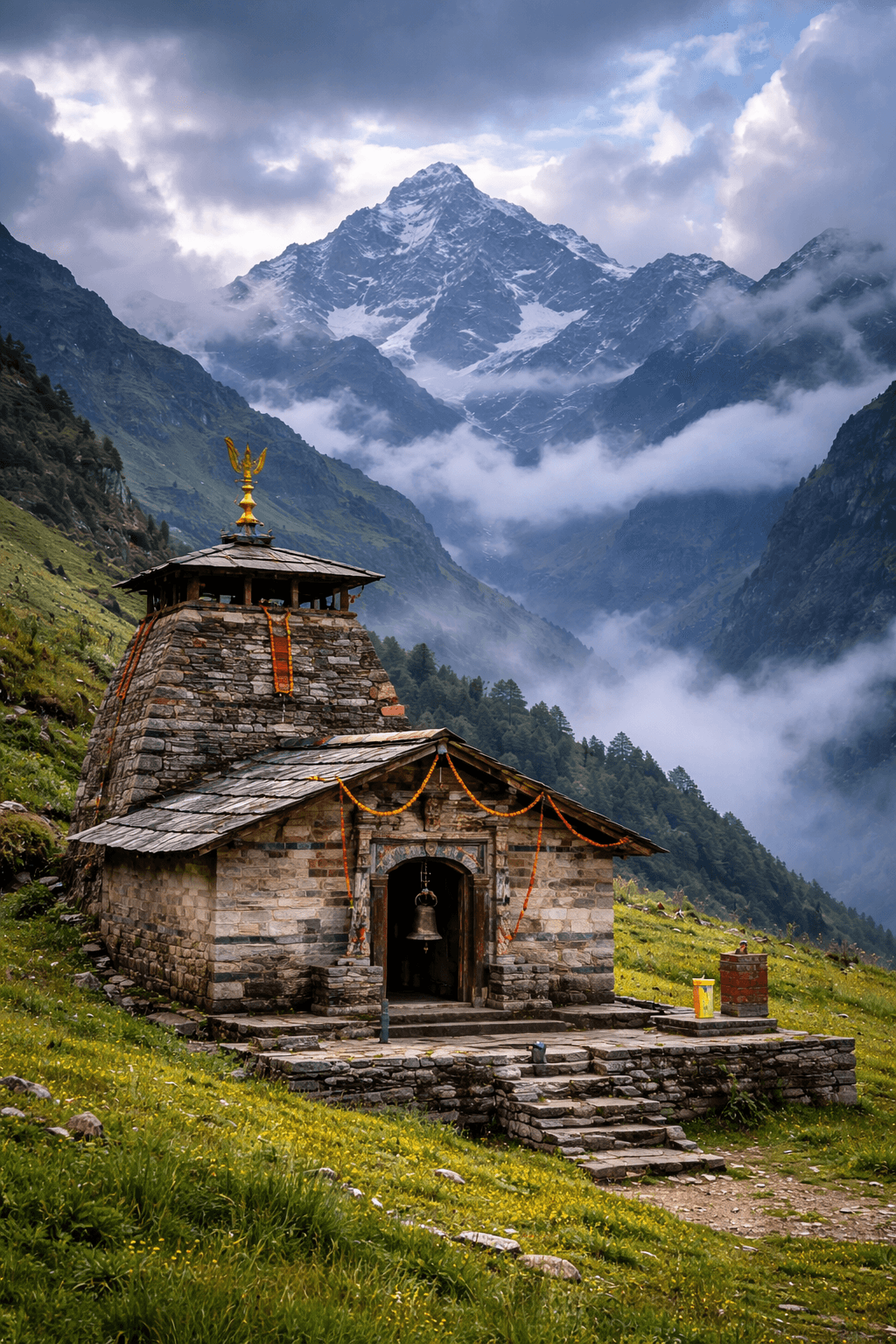 Rudranath Temple in Chamoli Himalayas