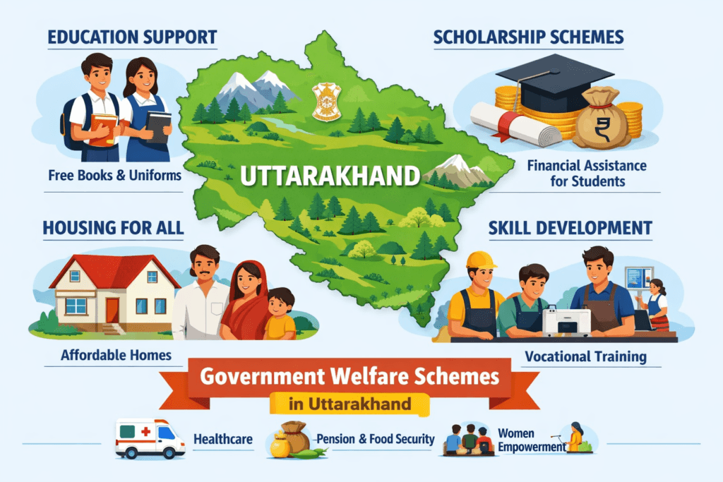 Uttarakhand welfare schemes infographic