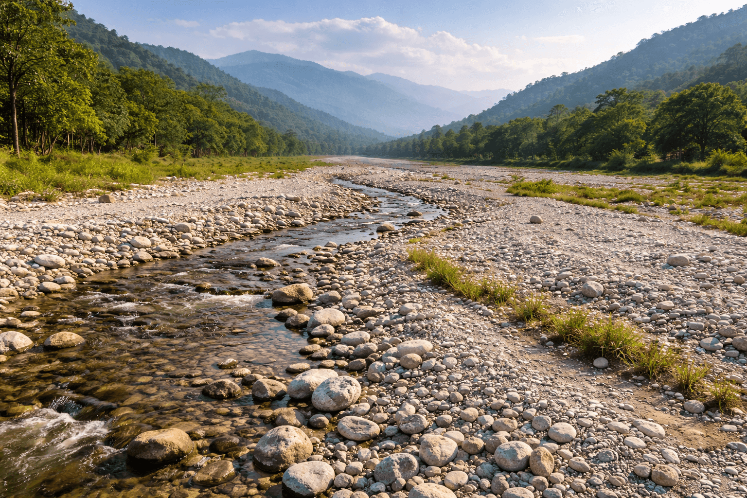 Bhabar region coarse sediment landscape