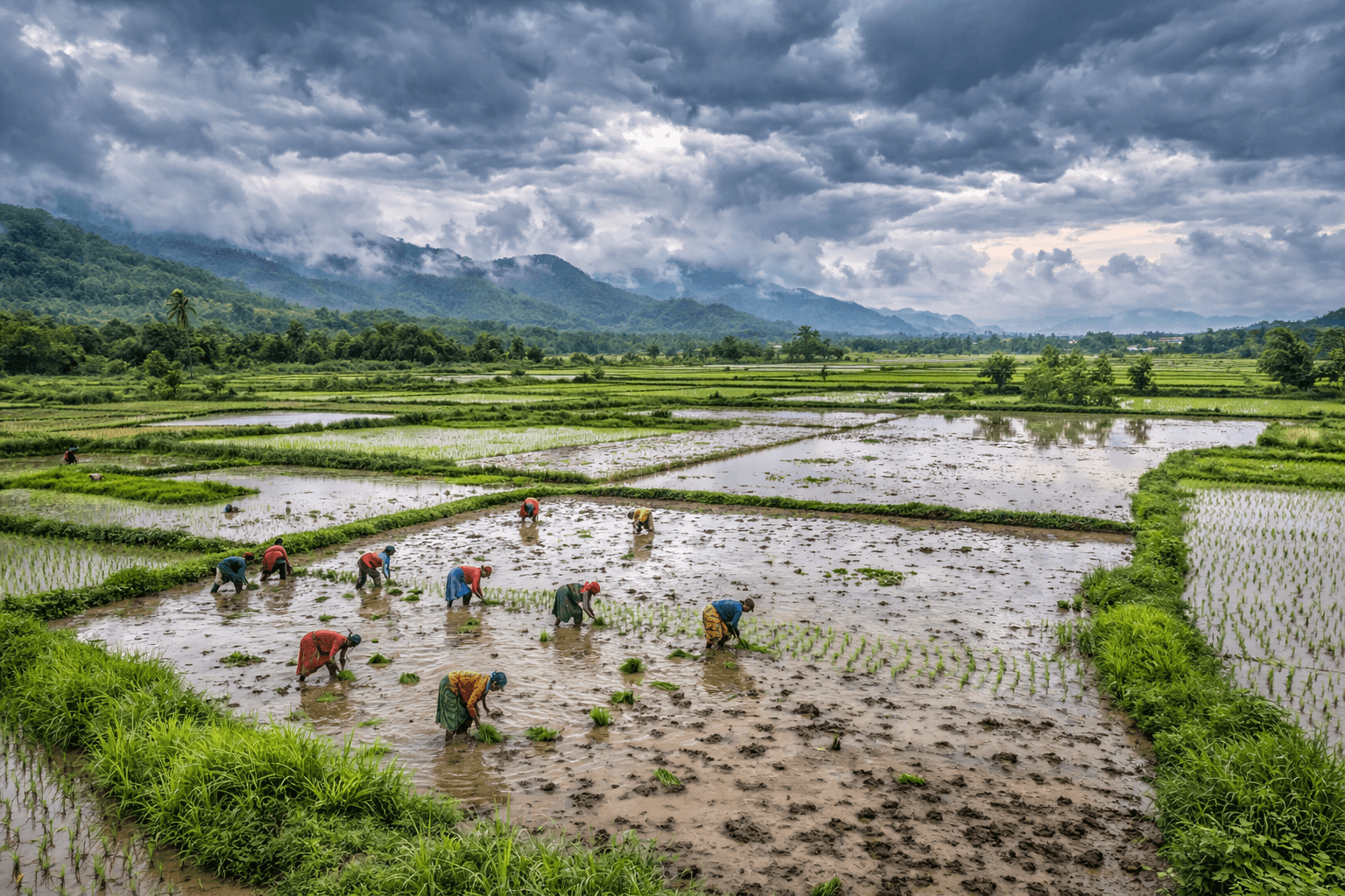 Terai region paddy fields Uttarakhand