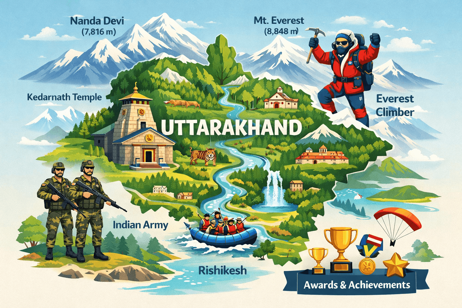 Uttarakhand first in state and country infographic